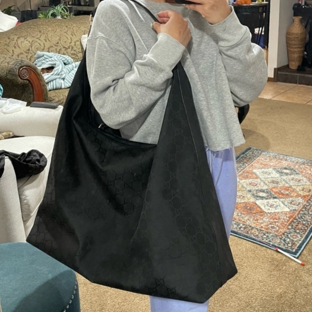 GUCCI GG Nylon Extra-Large Travel Hobo Bag the weekender bag - Picture 2 of 11